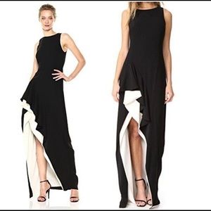 $795  Halston Heritage Black Gown 2 XS Slit